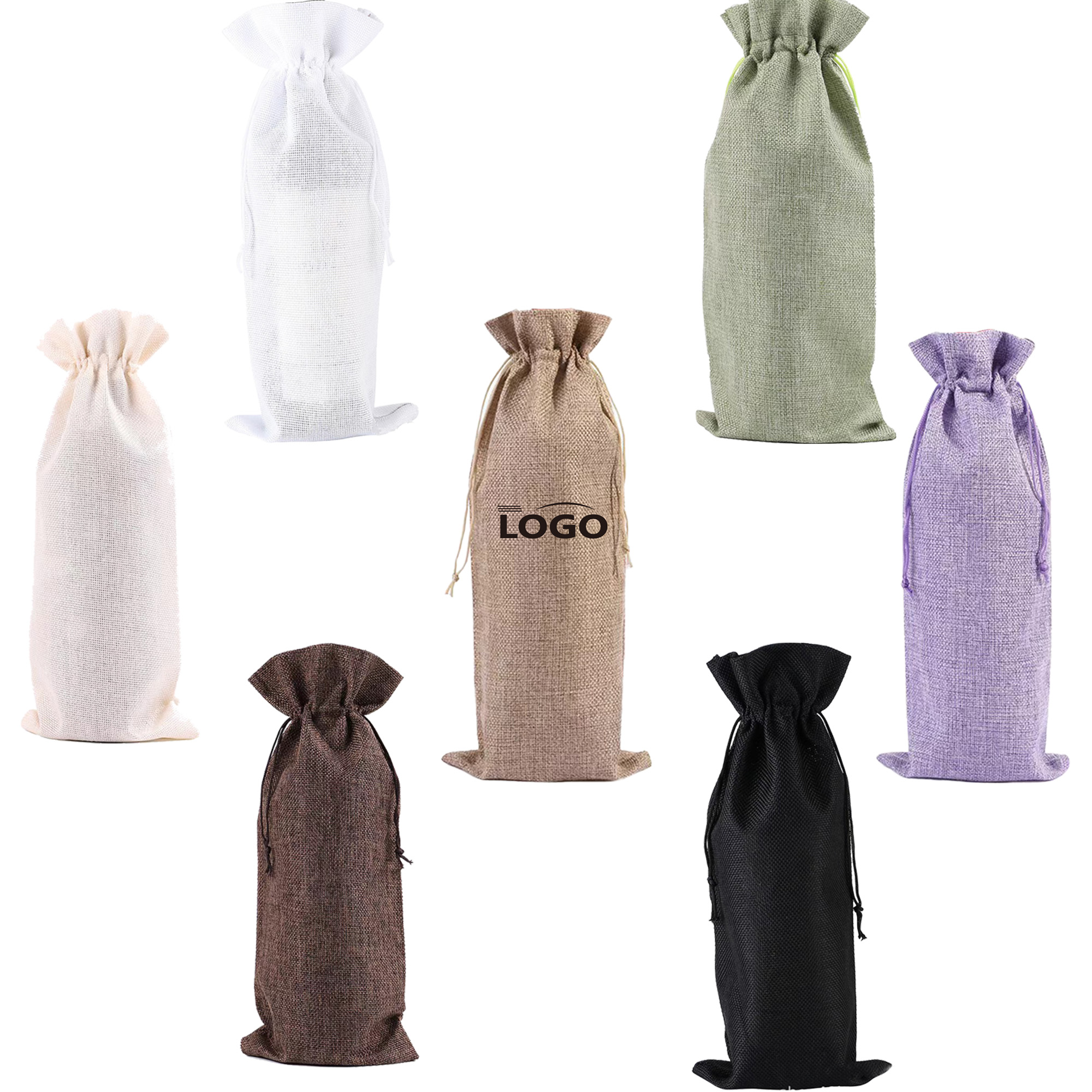 Wine Burlap Drawstring Bag Gift Tote Storage Sackcloth 3