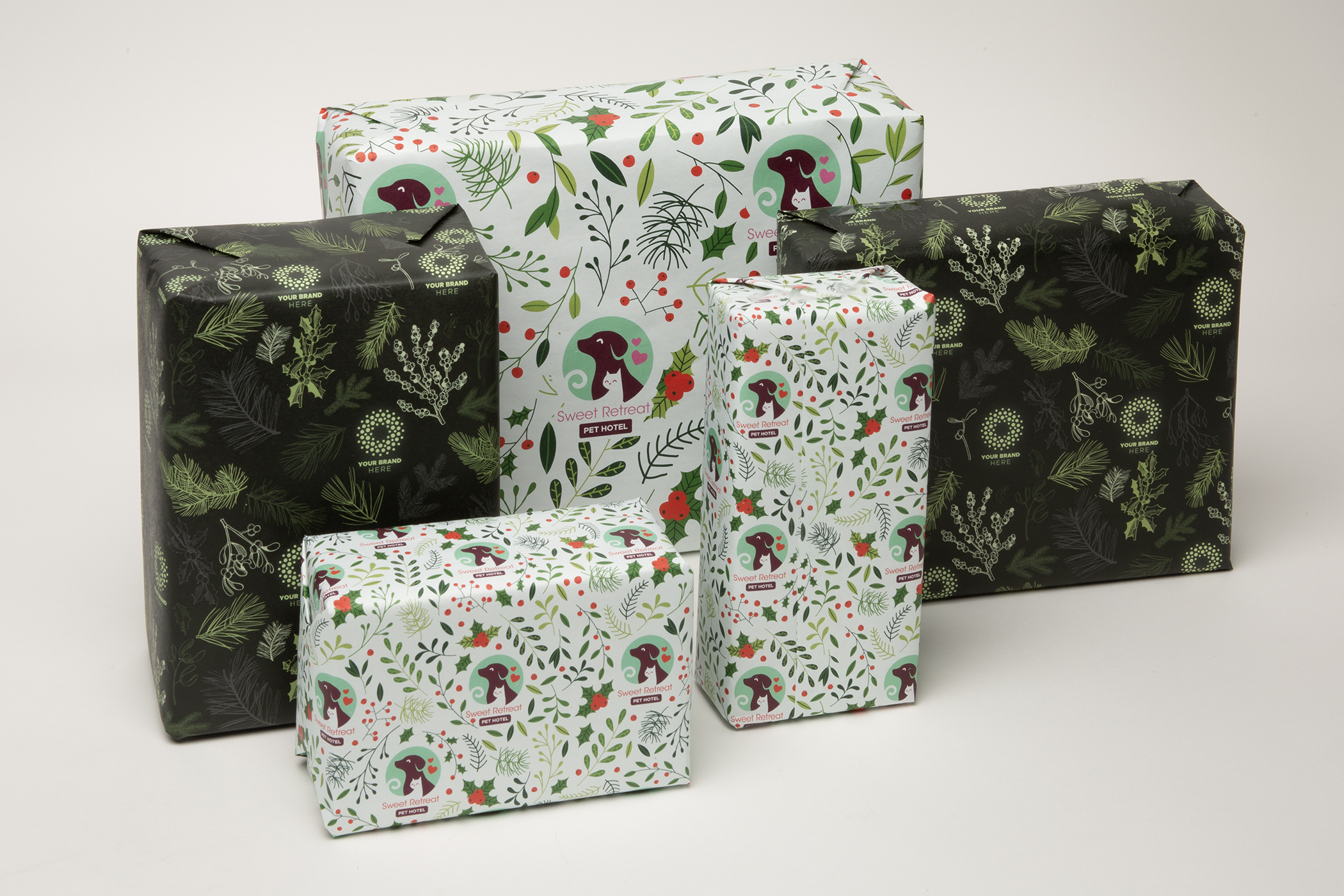 Full Color Custom White Wrapping Paper 25' Roll