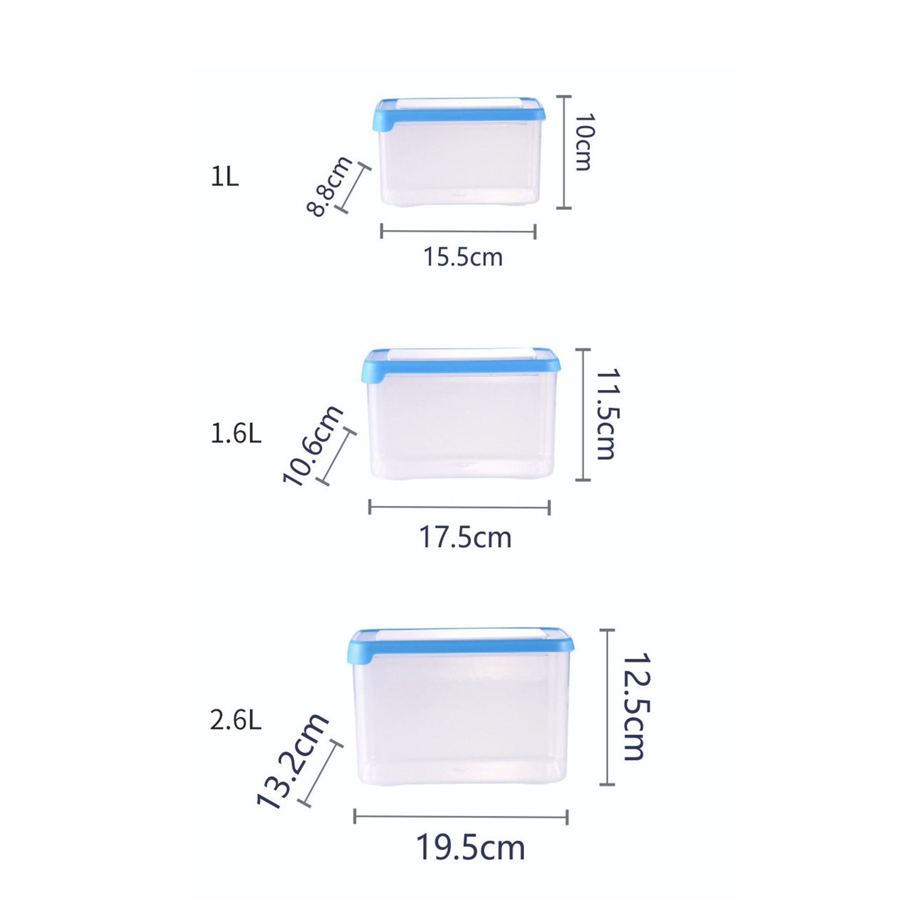 3-Piece Transparent Lunch Boxes Food Storage Containers 3