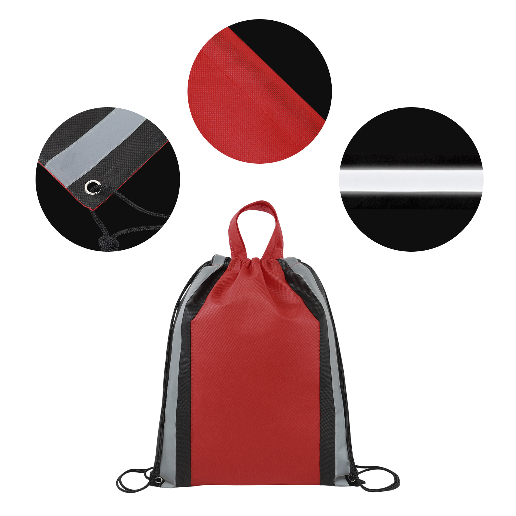 Small Reflective Non-Woven Drawstring Bag 21