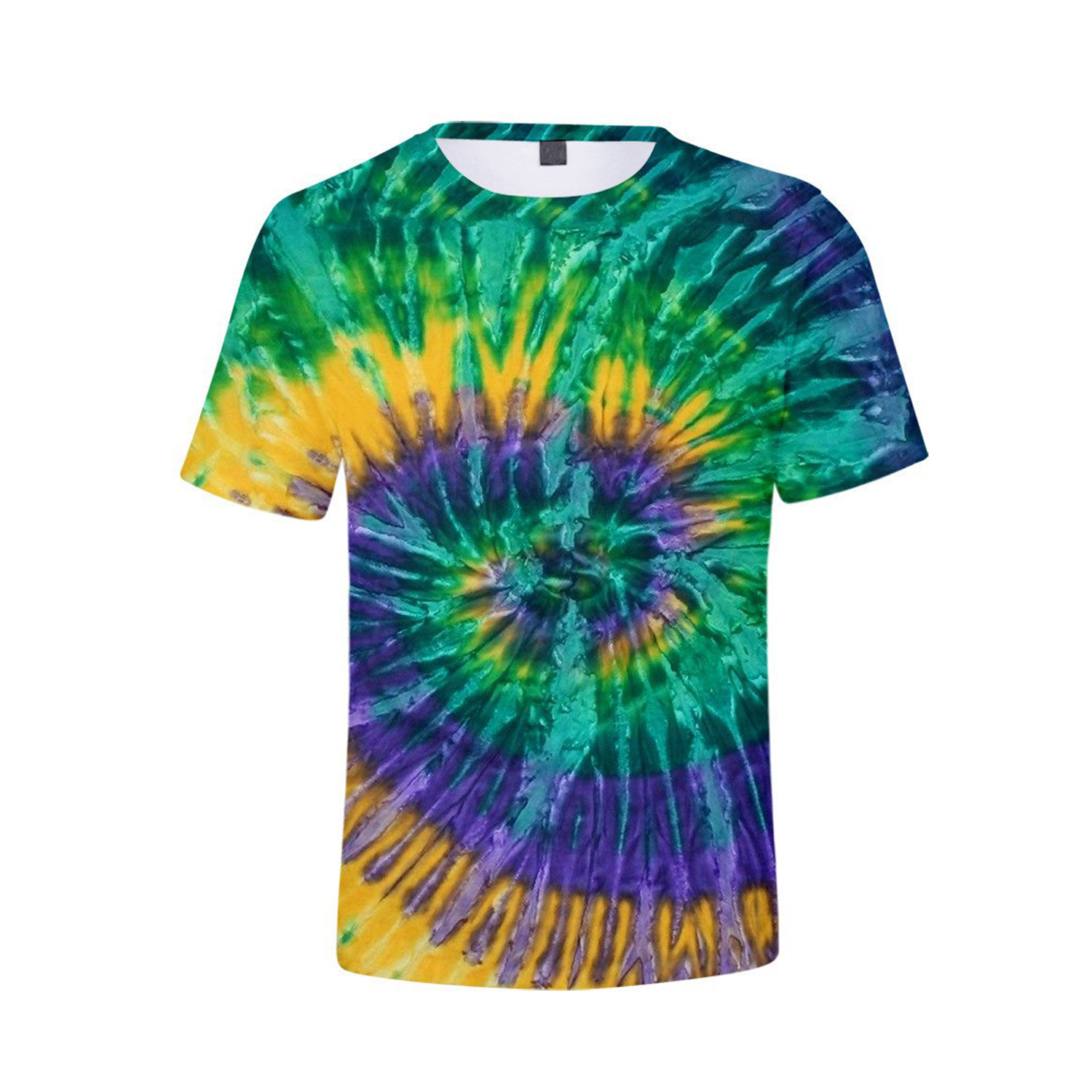 Tie Dye Polyester Round Neck T-Shirt 9