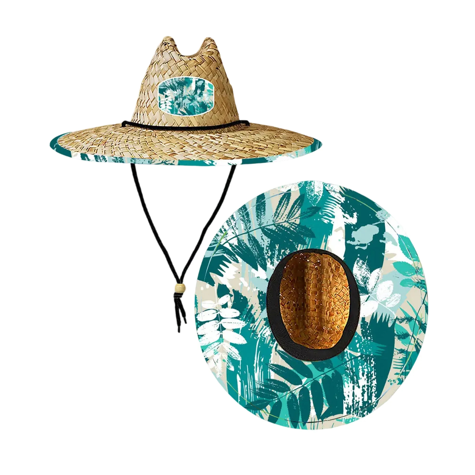 MOQ 50 Wide-Brim UPF50+ Lifeguard Straw Hat 2