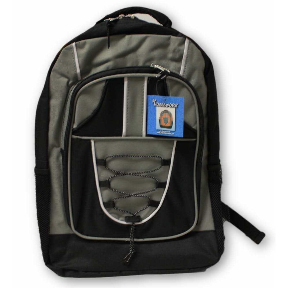 18" Classic Bungee Backpacks - Black Mesh Side Pockets 1