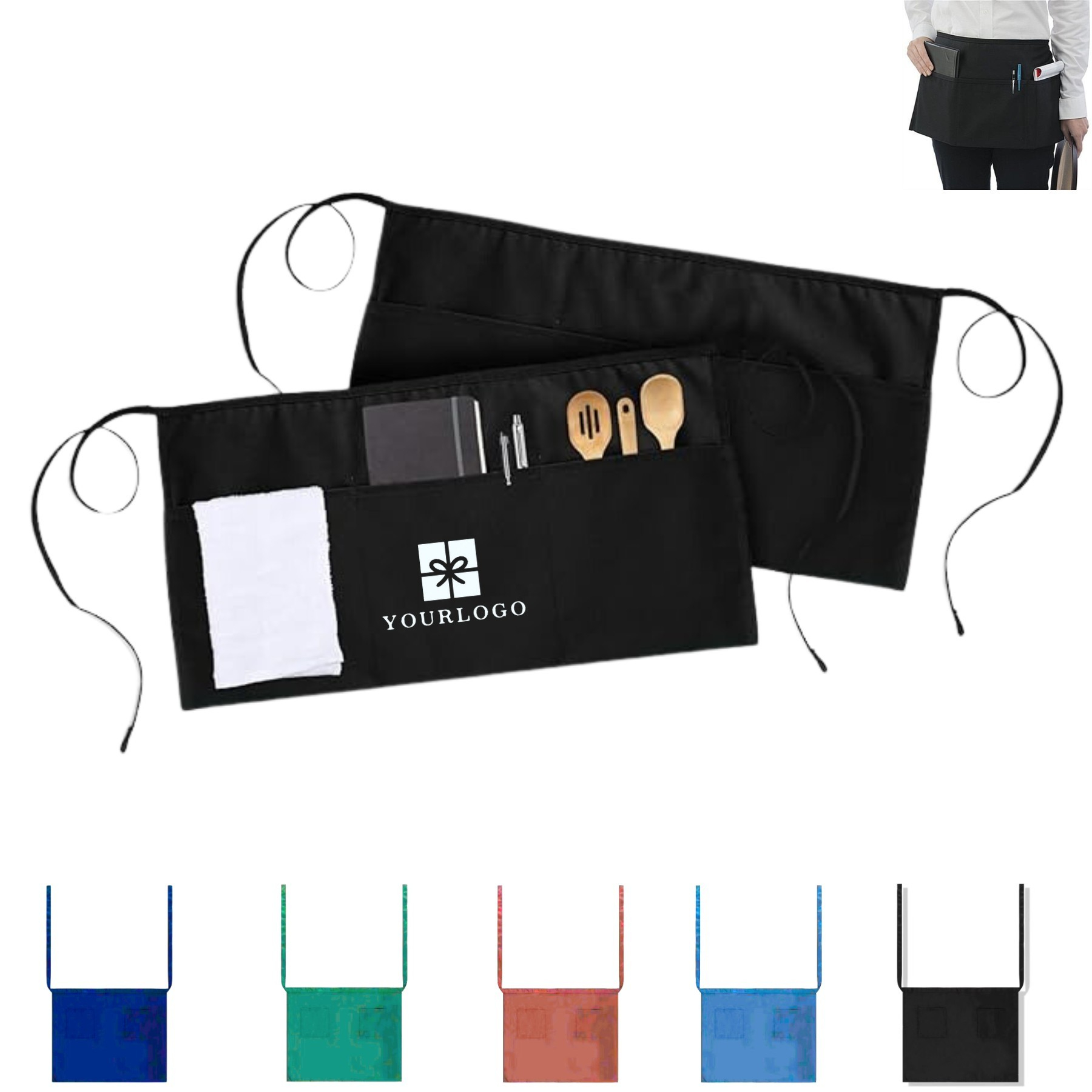 3 Pockets Waist Apron
 1