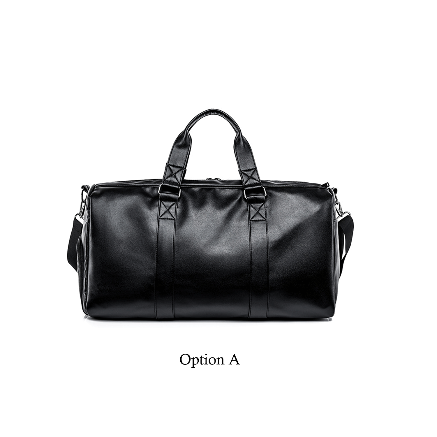 black spacious water-proof traveler PU leather Duffel Bag 7