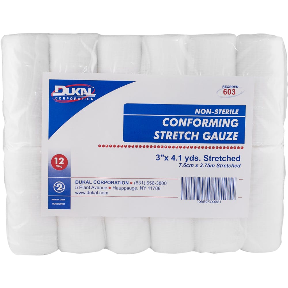 Conforming Stretch Gauze Roll - 12 Count 3" x 4.1 yds Non-Sterile 1