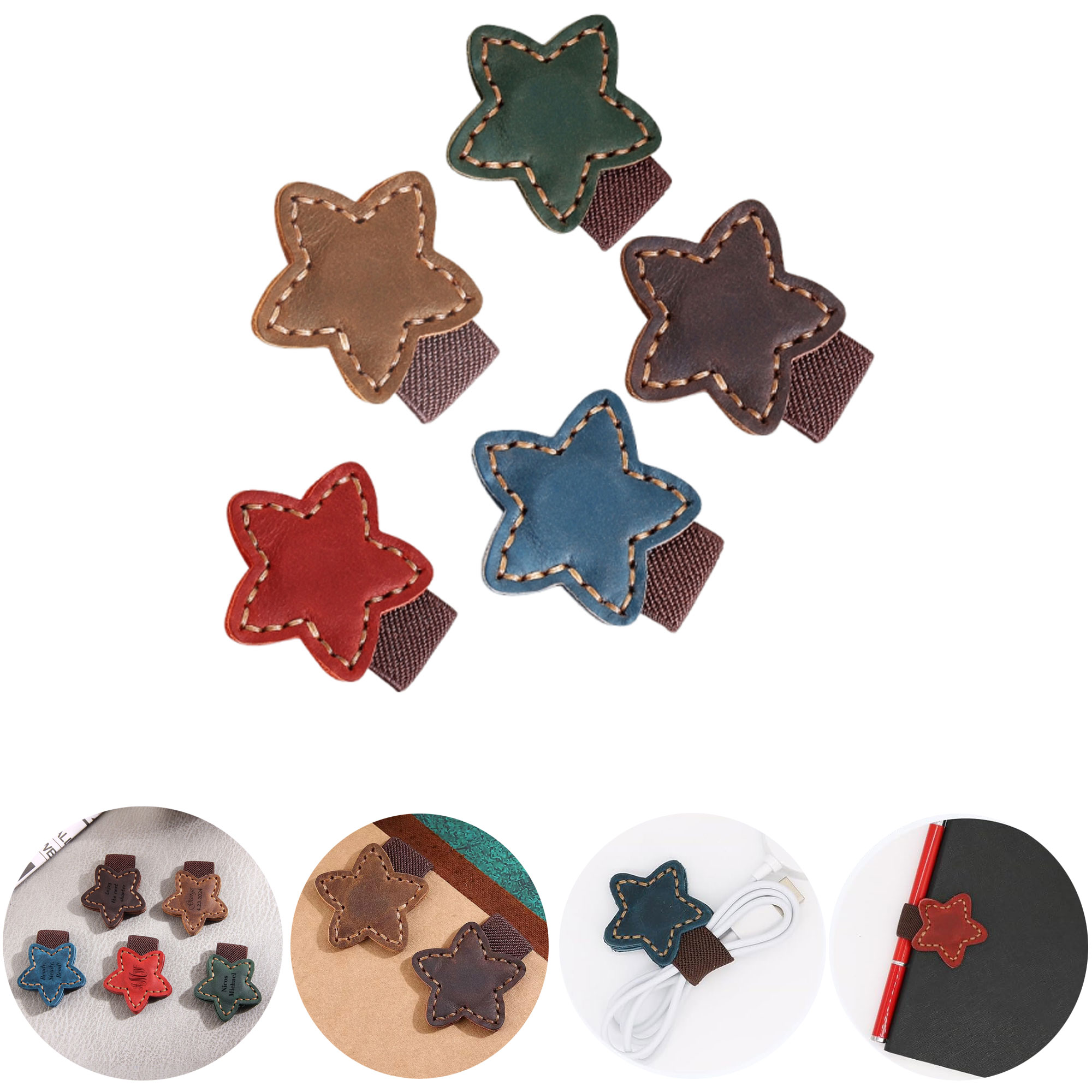 Magnetic Star Leather Bookmark 3