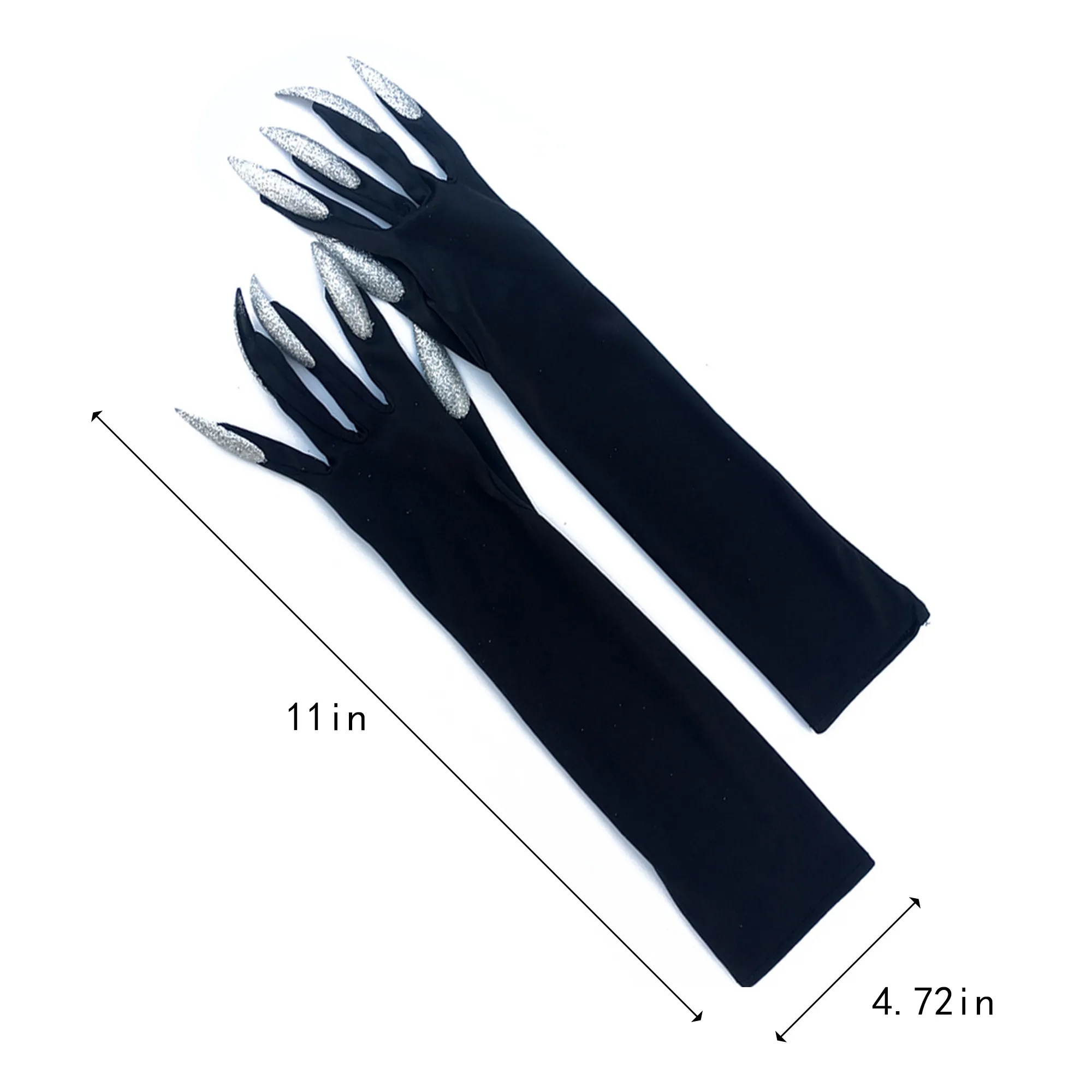Halloween Cosplay Long Nail Witch Gloves 8