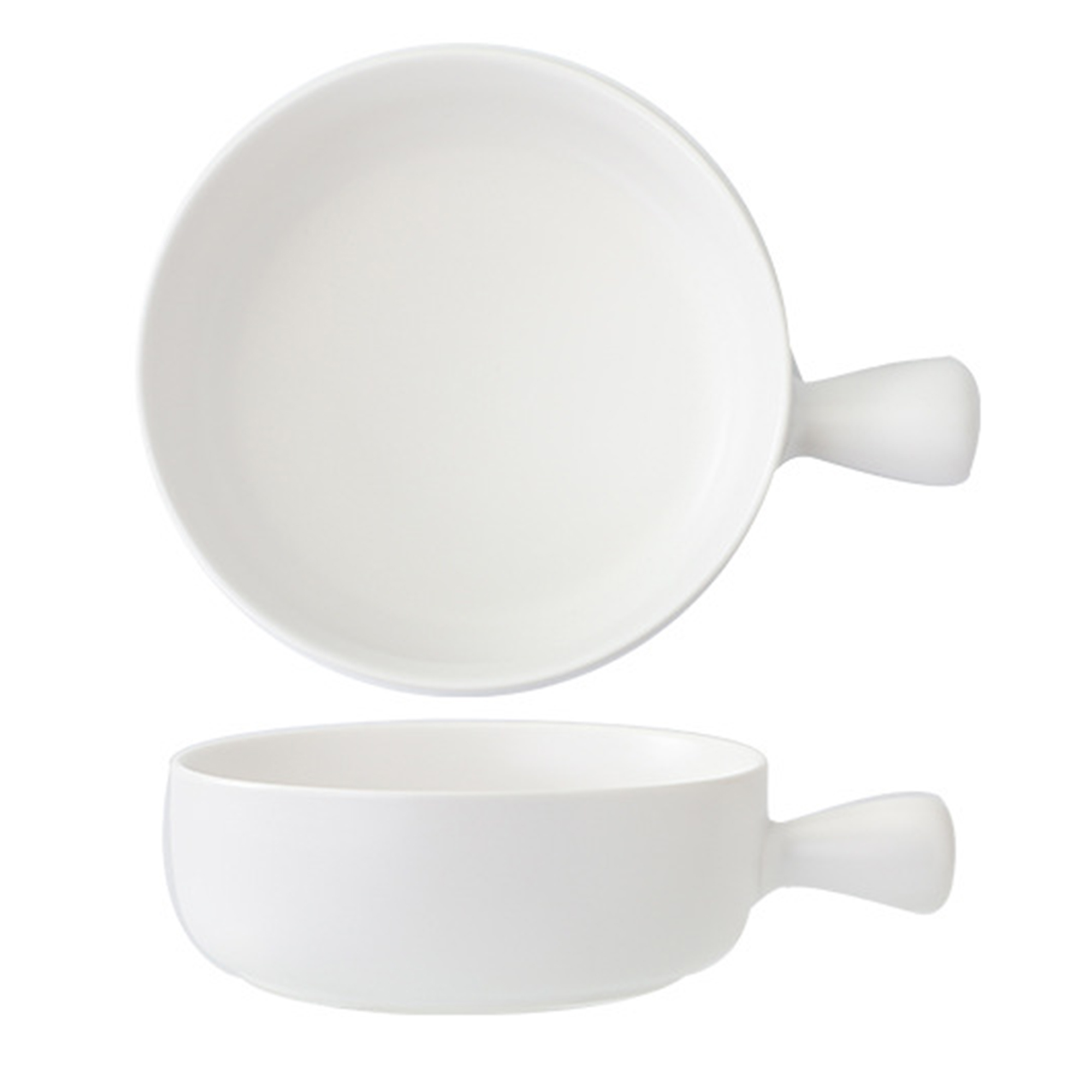 20 oz Round Ceramic Salad Bowl with Handle 12