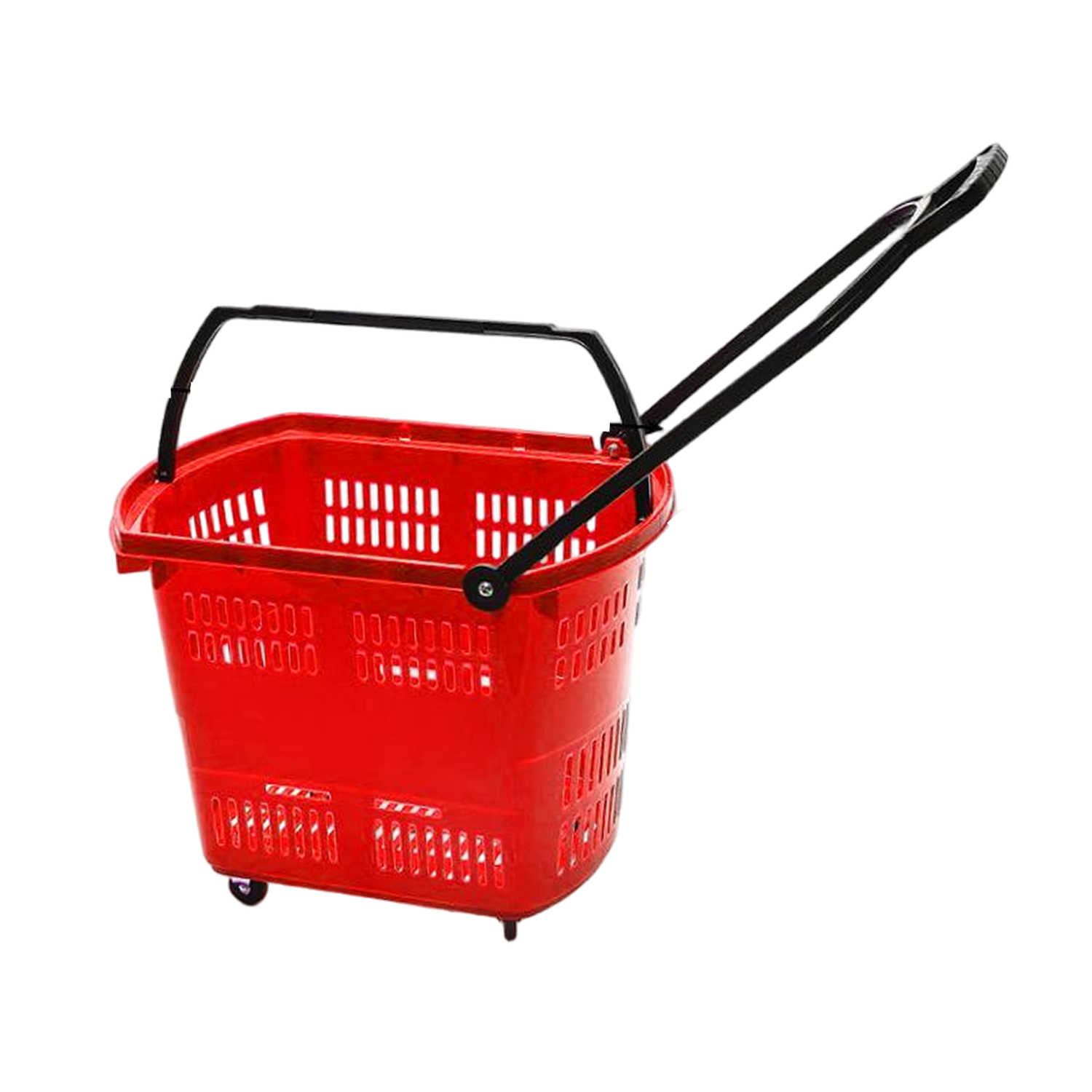 Plastic Wheeled Shopping Baskets w/ Handles 23
