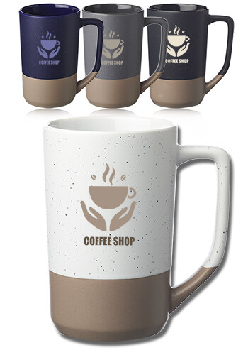 17 oz. Speckle Glazed Two Tone Ceramic Mugs