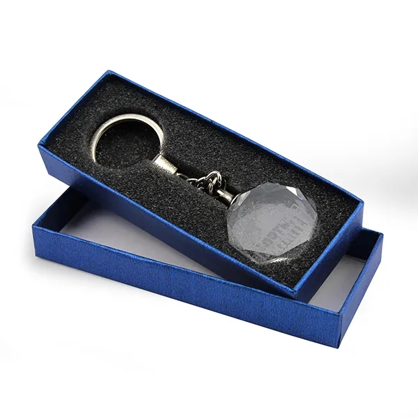 Crystal Circular Beveled Keychain 4