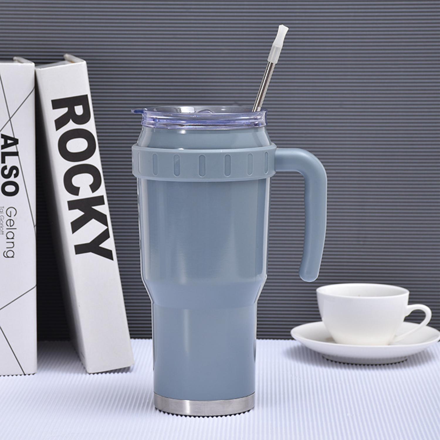 40 Oz Double Wall Stainless Steel Tumbler With Handle 4
