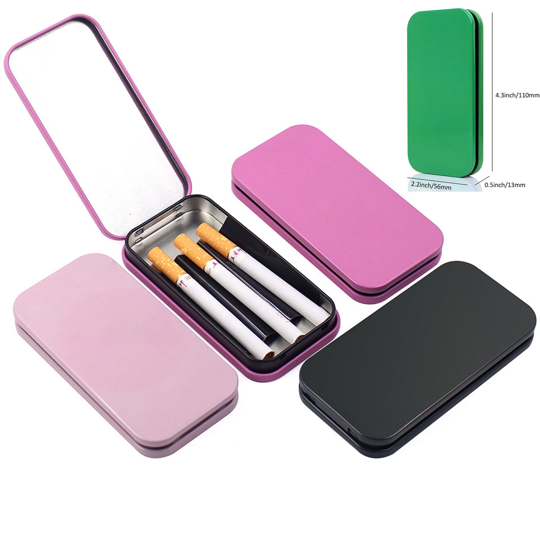 Metal King Sized pre roll Cone Holder Cigarette Case 3