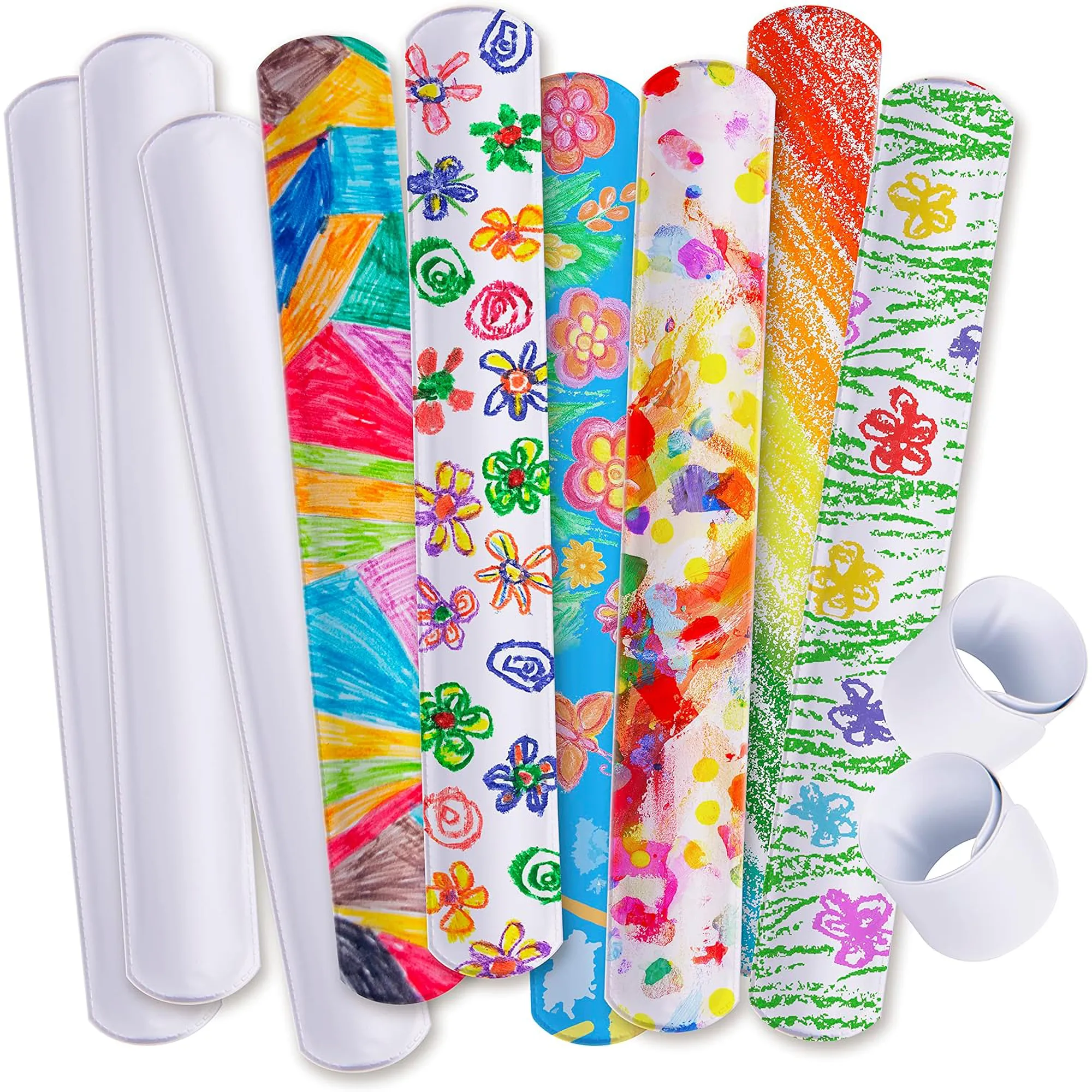 Kids DIY Striped Clap Bracelet Wristbands Blank Cutom 2