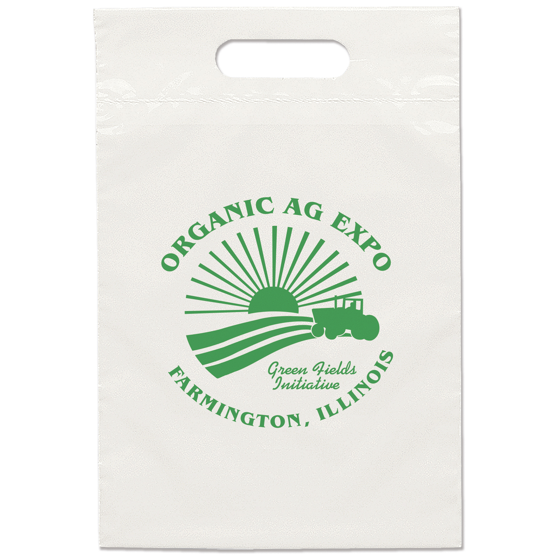 Eco Die Cut Handle Bag - 9 1/2W x 14H - Flexo Ink Print