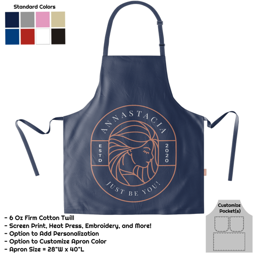 Cotton Twill Bib Apron - 28"W X 40"L 3