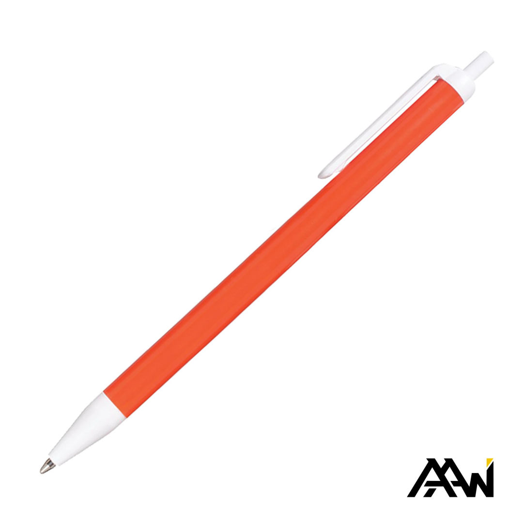 Value Slim Pen w/Glossy Colored Barrel - Matte White Accent 2