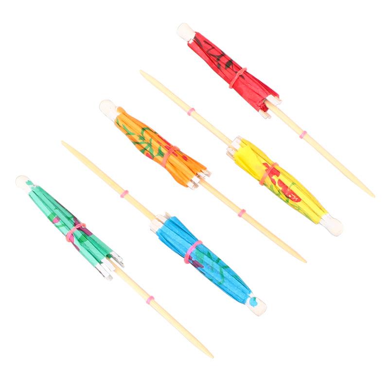 Promotional Custom Party Paper Wooden Picks Toothpick Cocktail Umbrellas For Drink 6