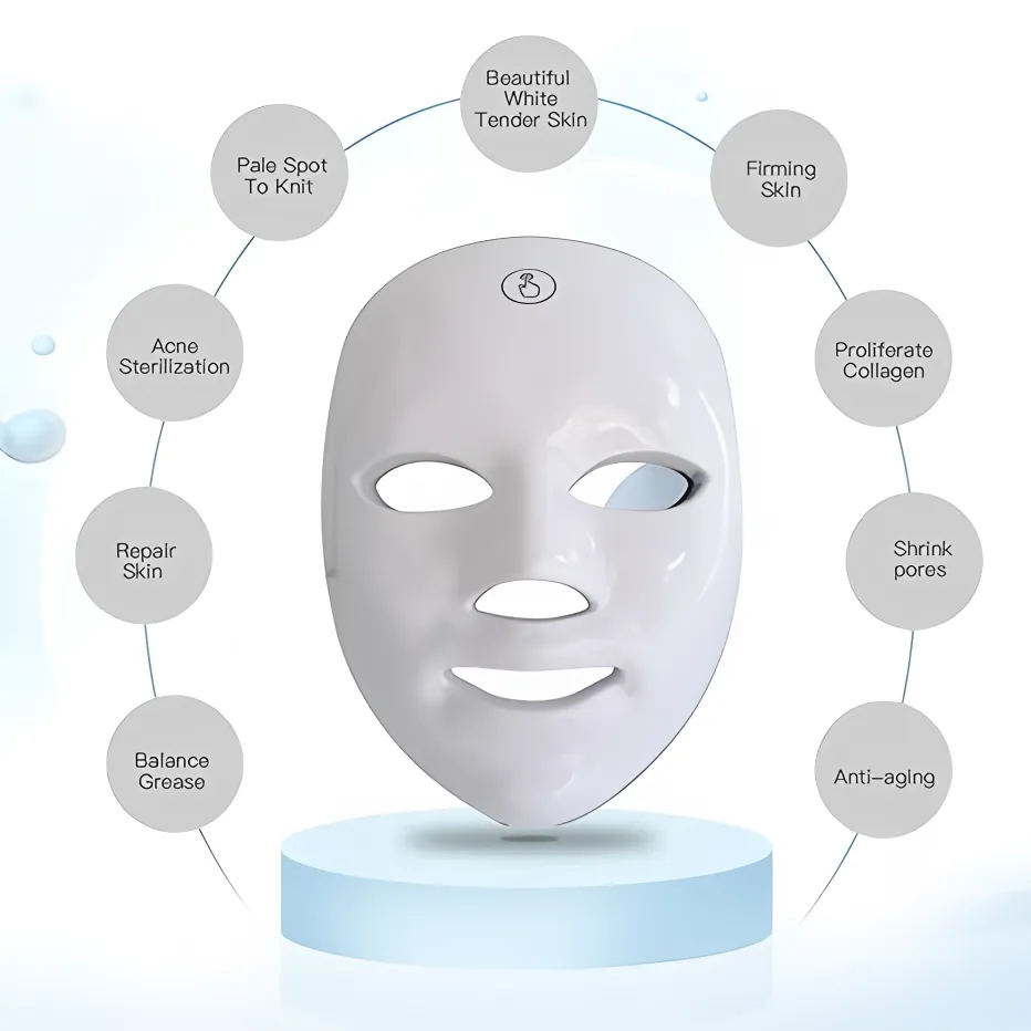 USB Rechargeable 7 Color LED Light Therapy Face Mask 5