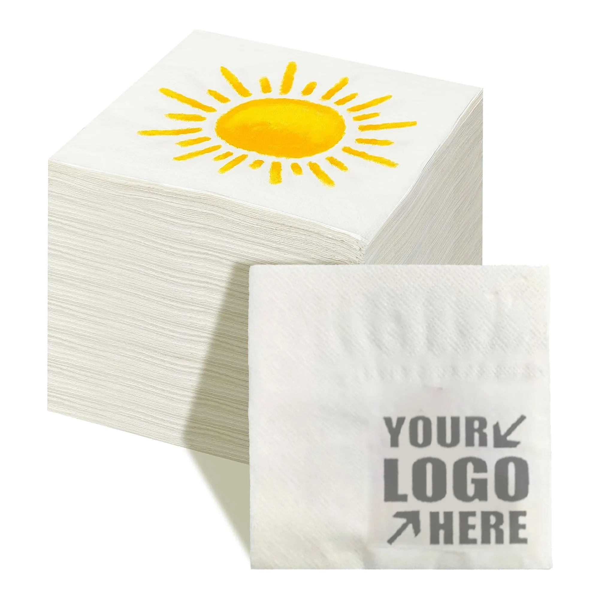 White 2 Ply Beverage Napkins 3