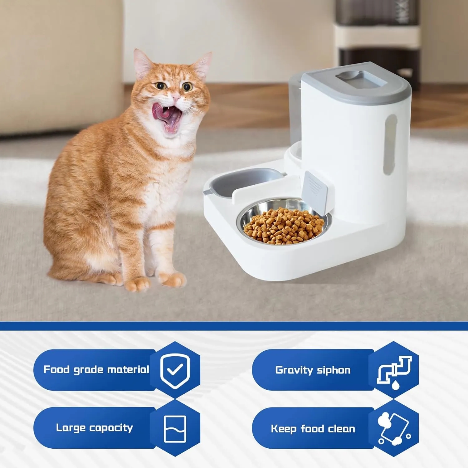 2 in 1Automatic Cat Food and Water Dispenser Set 11