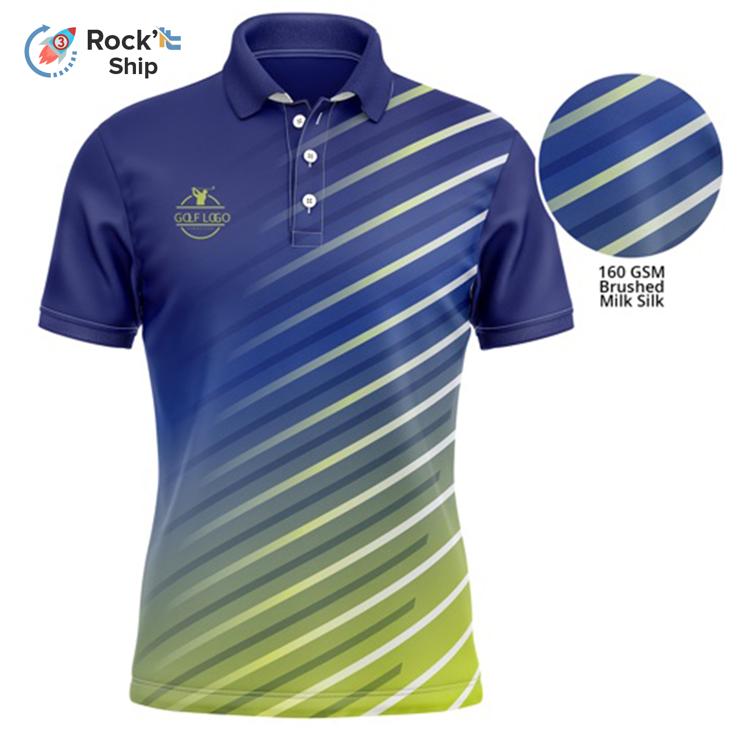 Rock'it 3-Day Unisex 160 GSM lightweight Brushed Milk Silk Sublimation Short Sleeve Polo shirt 1