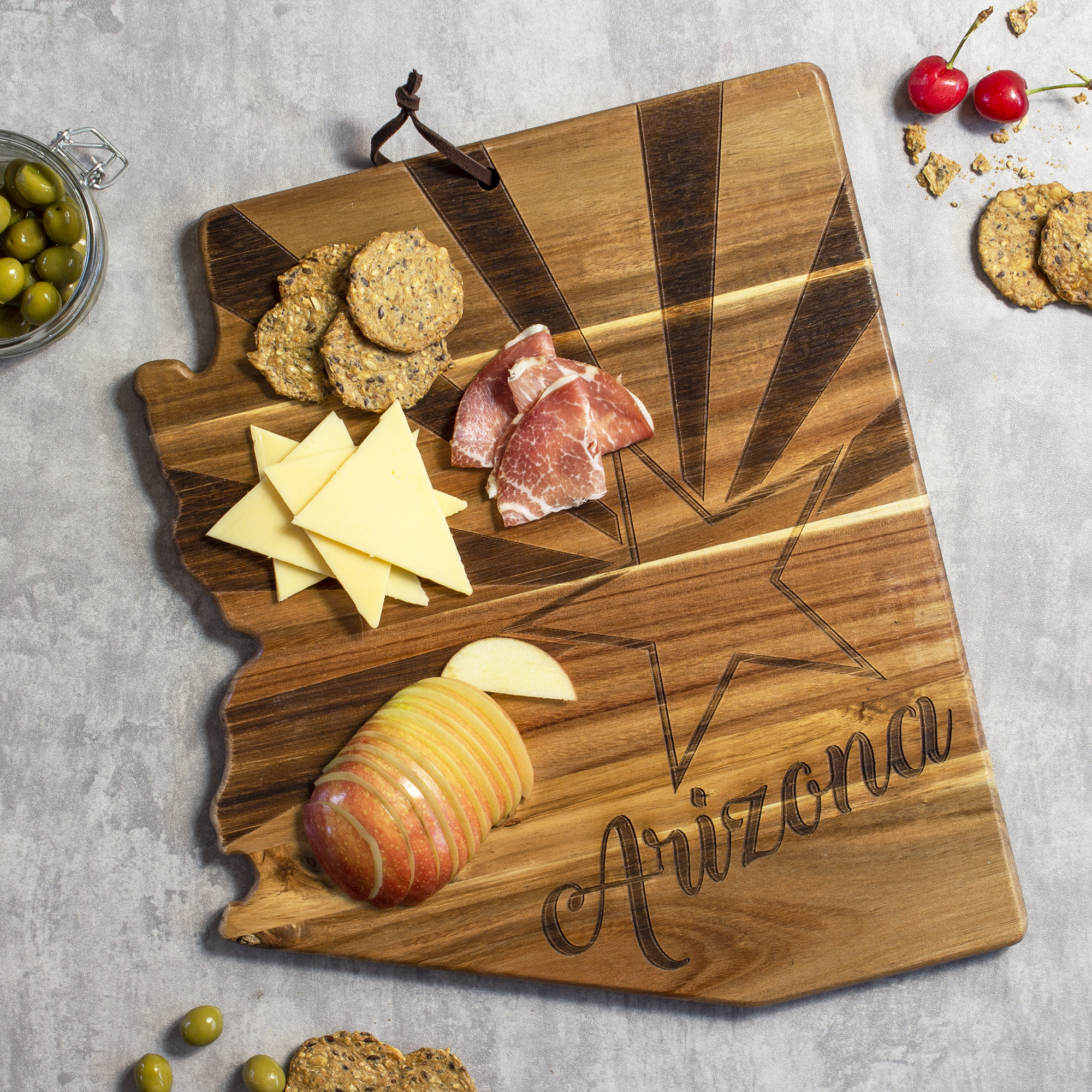 Rock & Branch® Origins Series Arizona State Shaped Wood Serving and Cutting Board 7