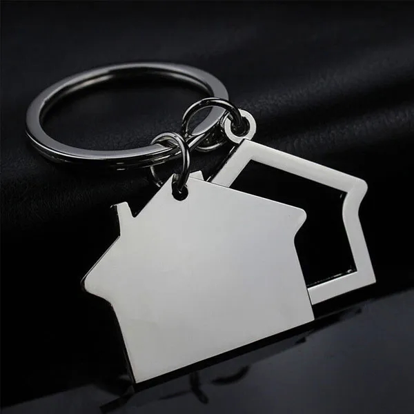 Metal House shaped Keychains For Real Estate 3