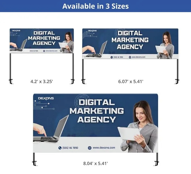 Table Top Banner -Back Wall Display Package(6.07ft x 5.41ft) 8