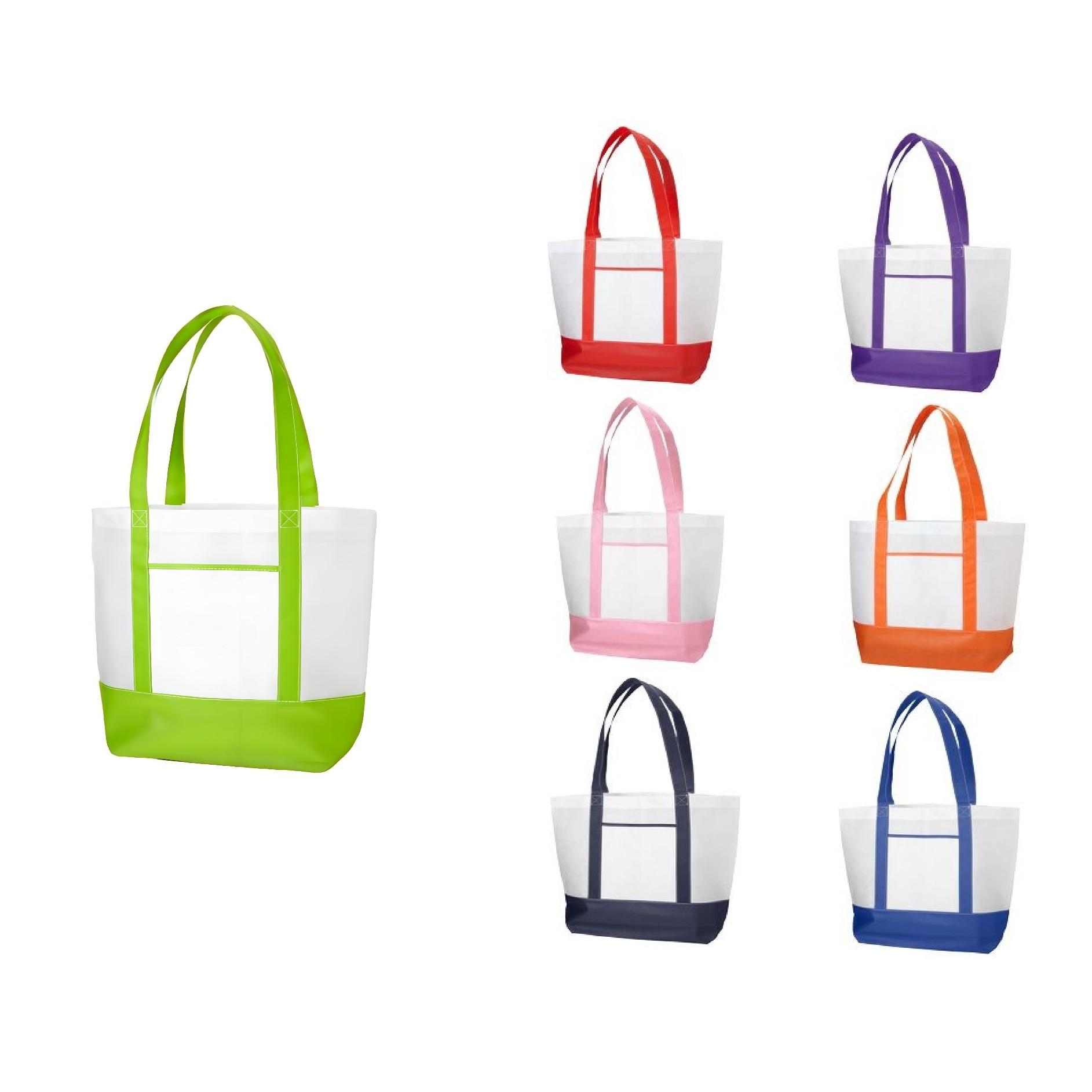 Non-Woven Nautical Tote Bag W/ Front Pocket 2