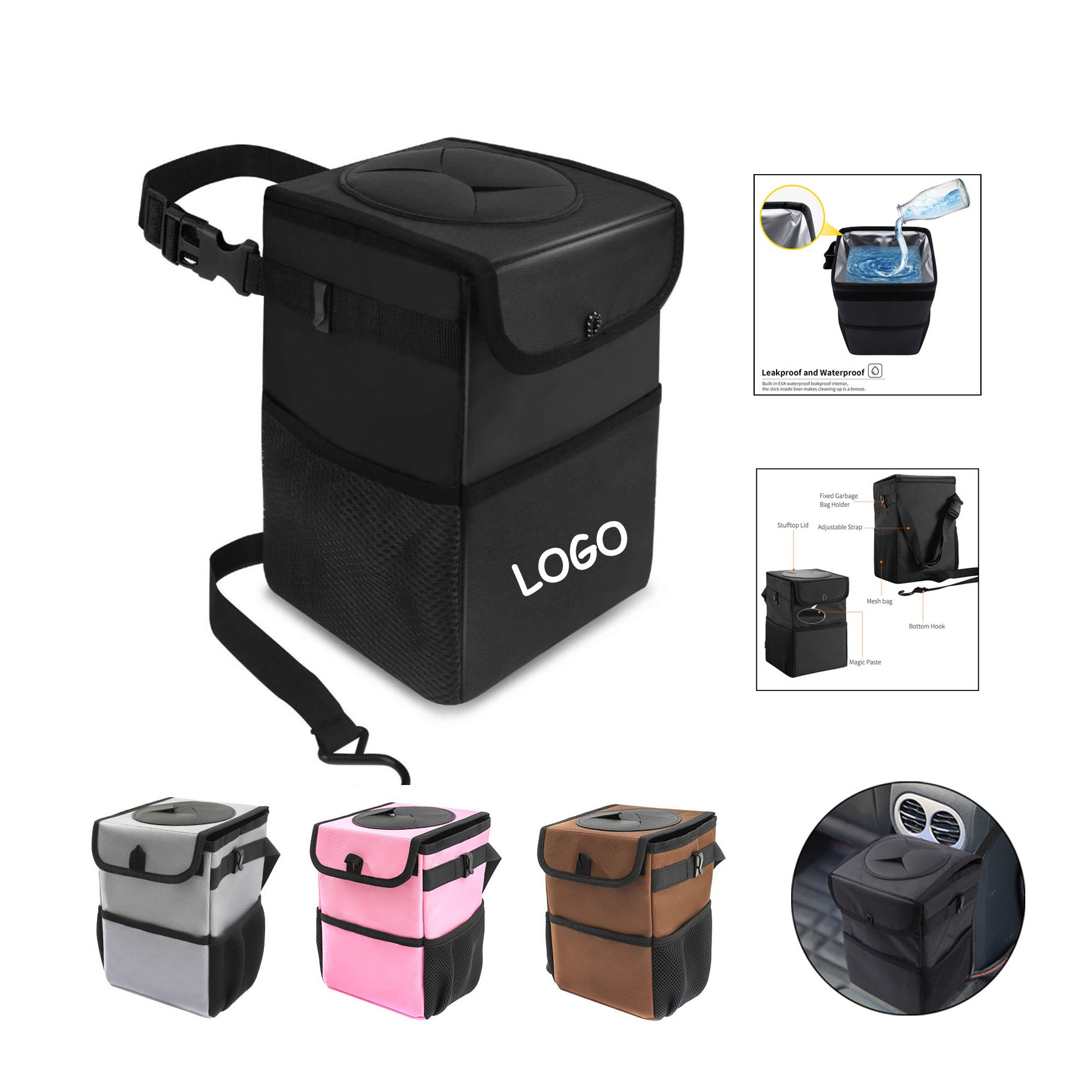 Car Trash Can with Lid