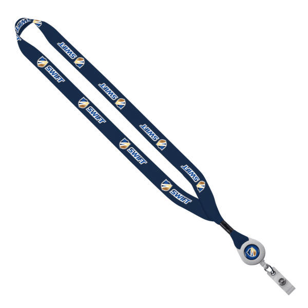 3/4" rPET Dye-Sublimated Lanyard with Metal Crimp And Badge Reel 7