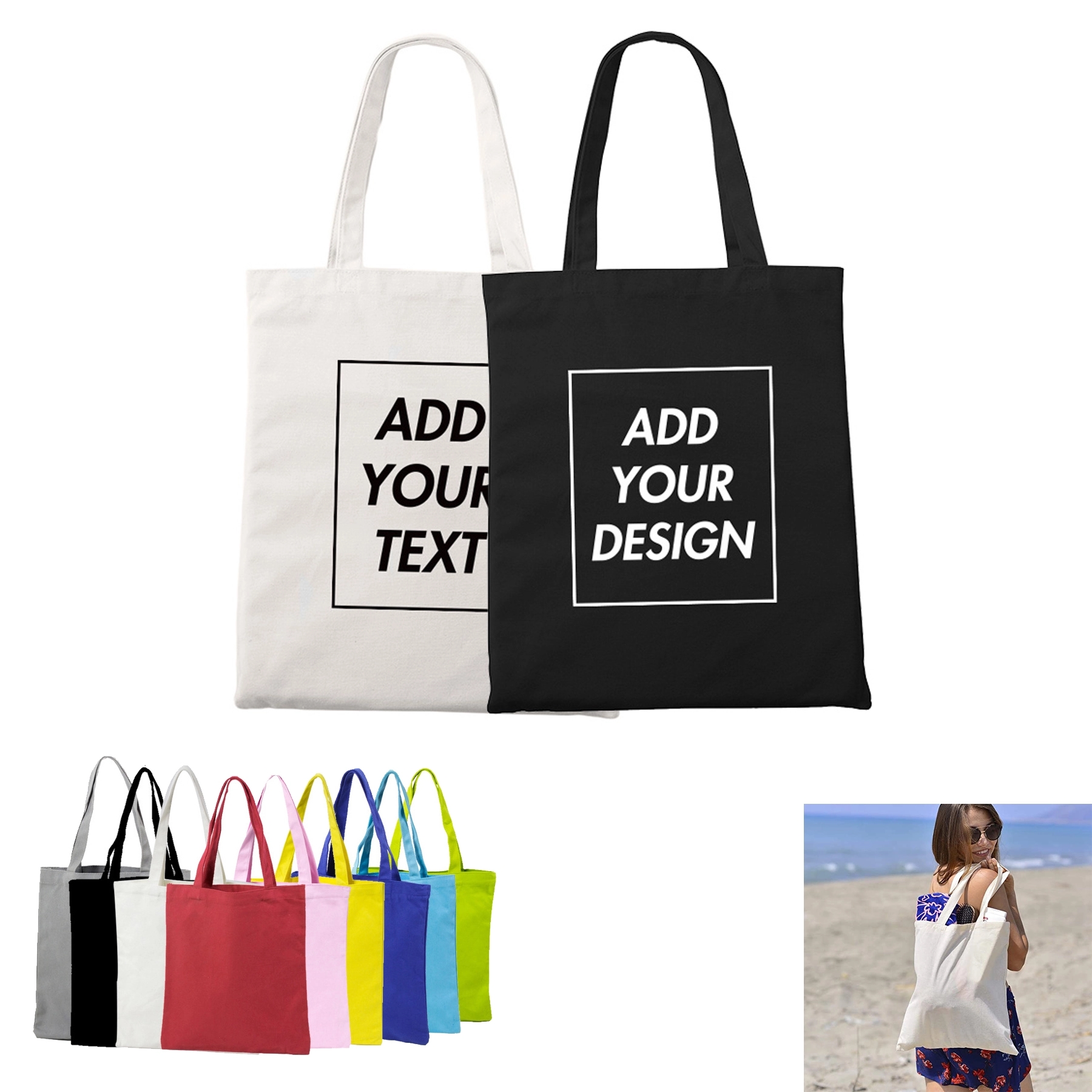 Cotton Canvas Tote Bag, custom tote bag with logo imprint 2