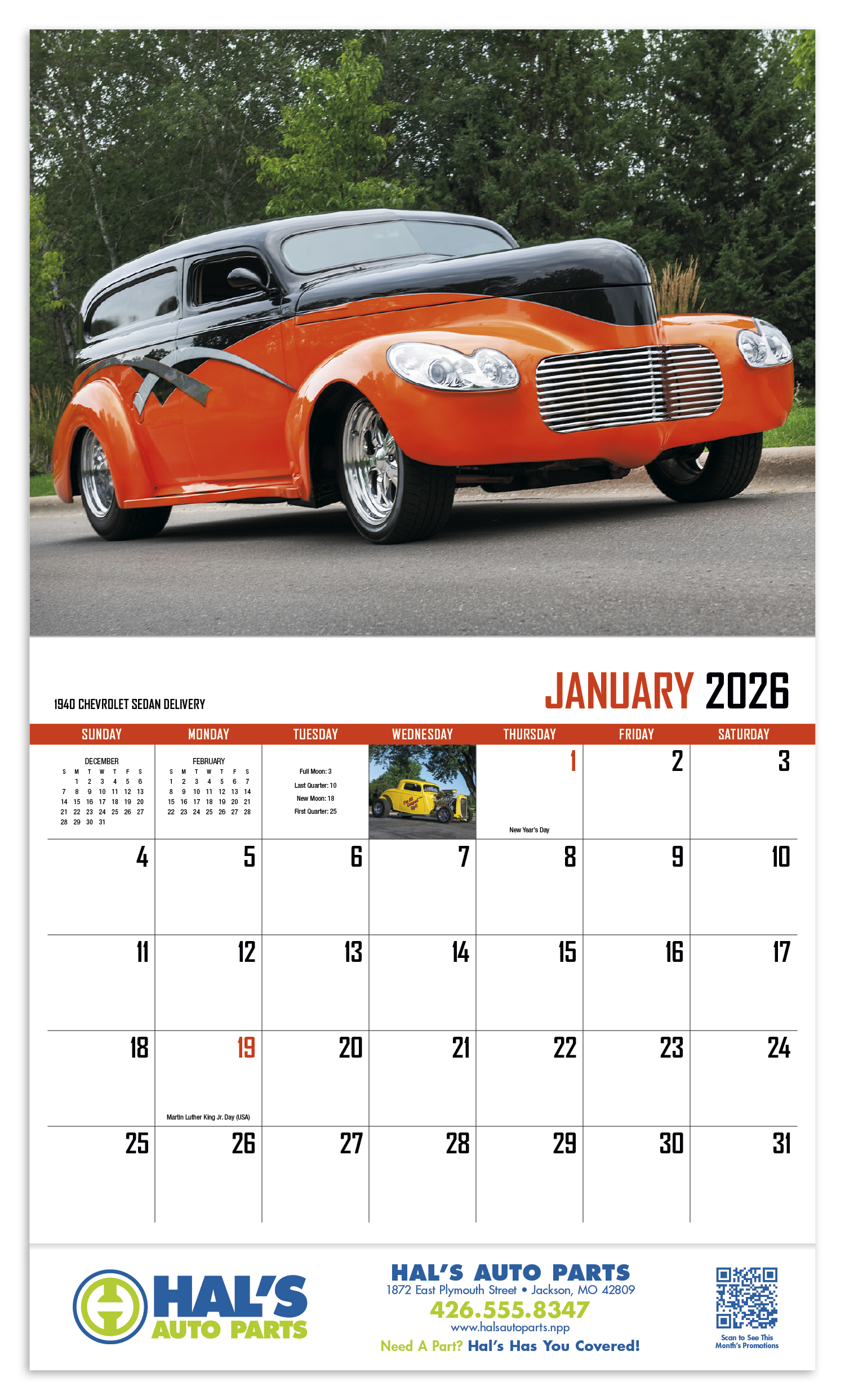 HotLine® Products Street Rod Fever Appointment Calendar - Stapled 2