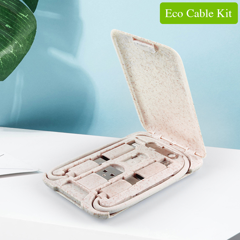 Eco-Friendly 6-in-1 Charging Cable Kit Wheat Straw 14