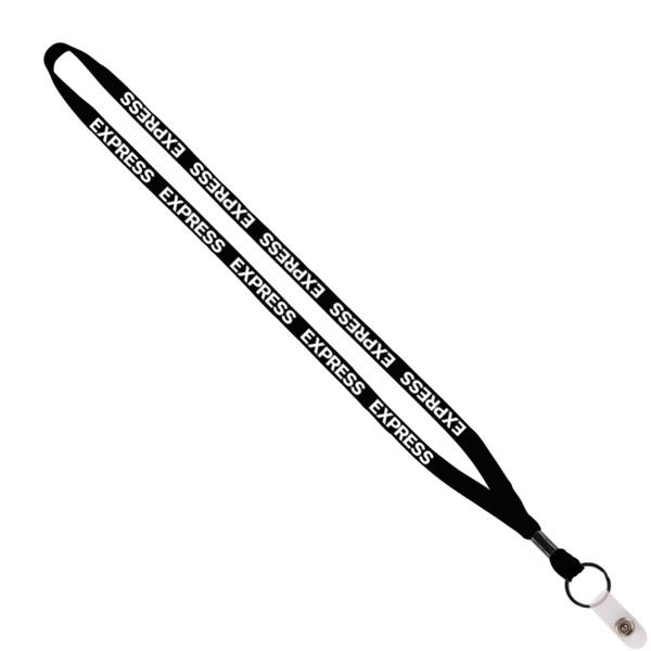 1/2" Cotton Lanyard with Metal Crimp & Split-Ring 16