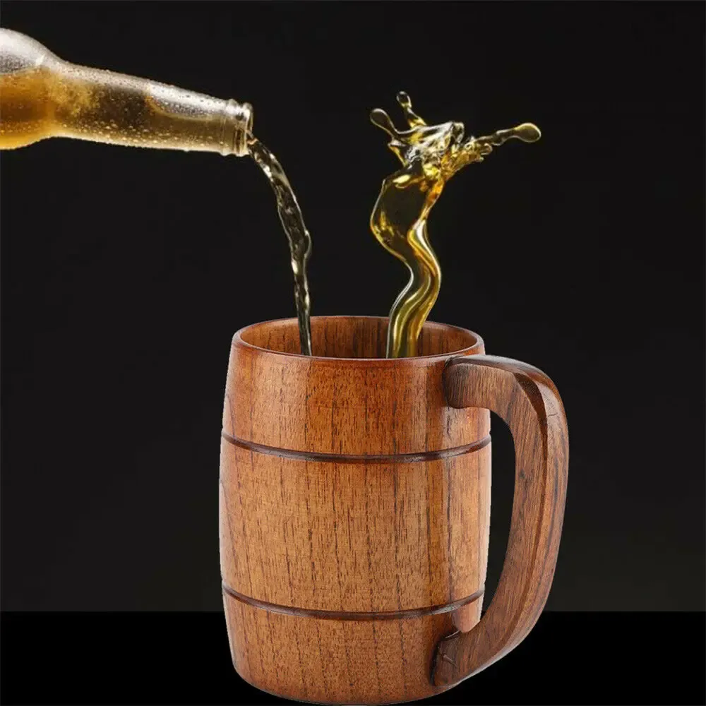 12 Oz. Wooden Beer Mug With Handle 8