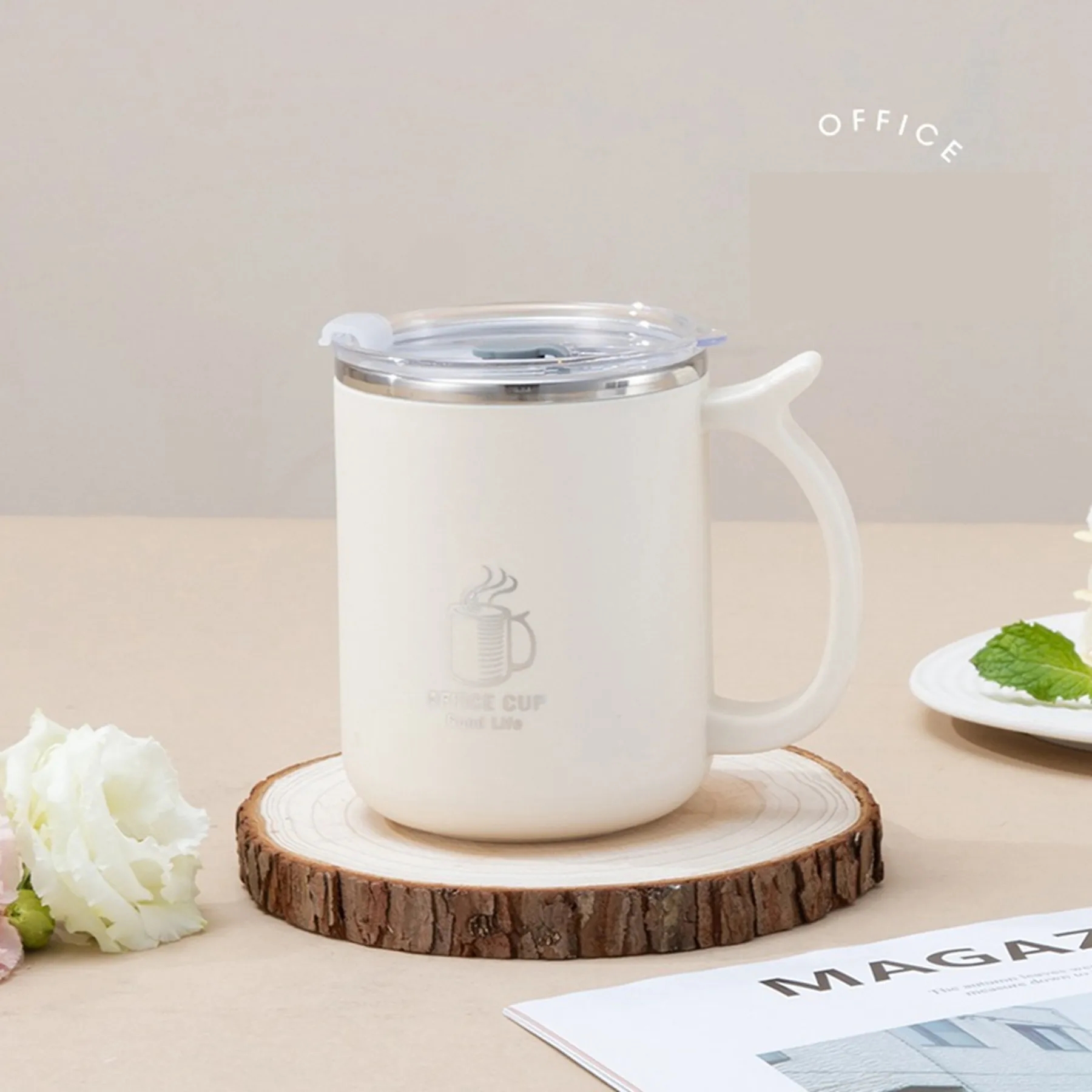17 Oz. Stainless Steel Insulated Coffee Cup with Handle 8