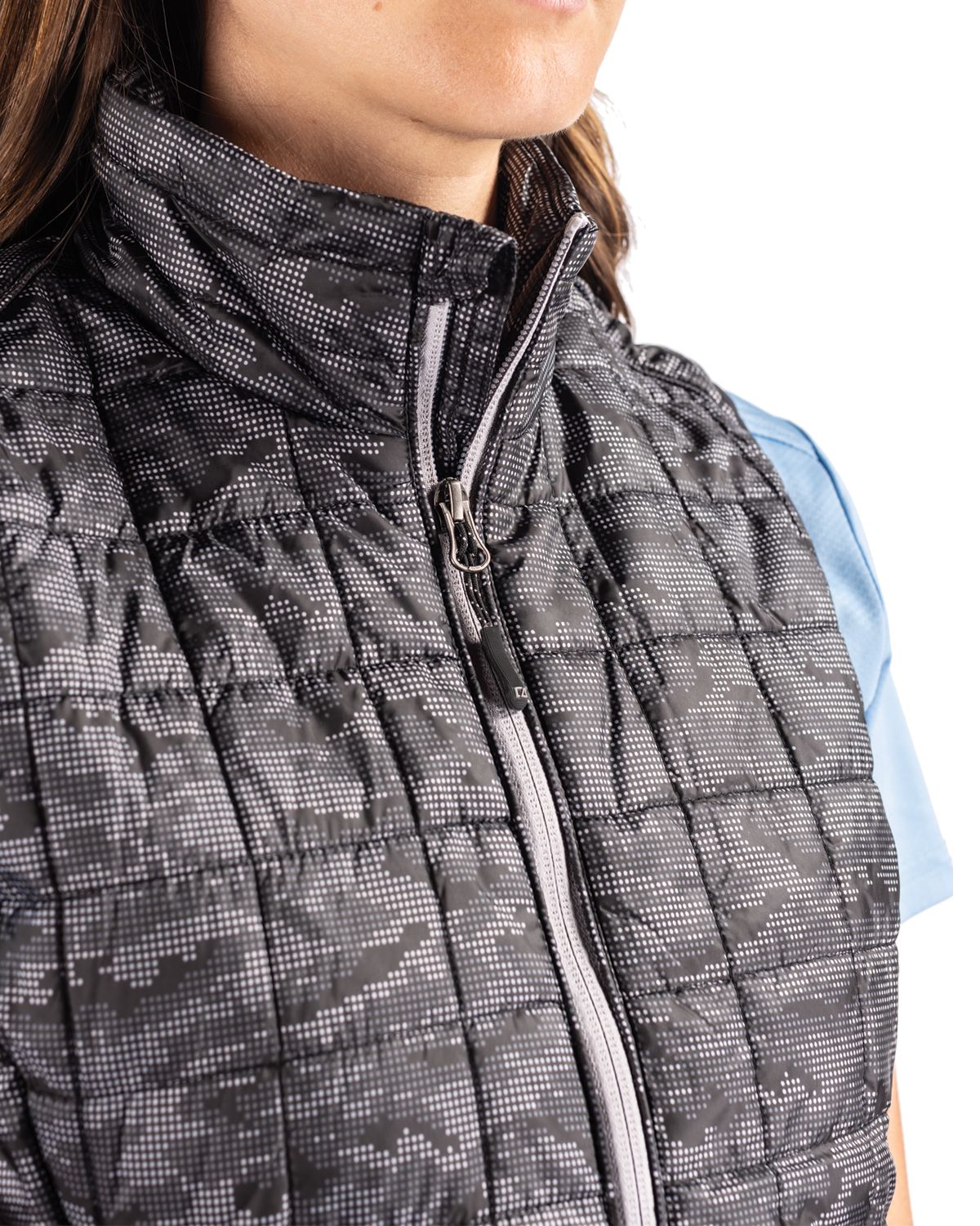 Rainier PrimaLoft Womens Eco Insulated Full Zip Printed Puffer Vest