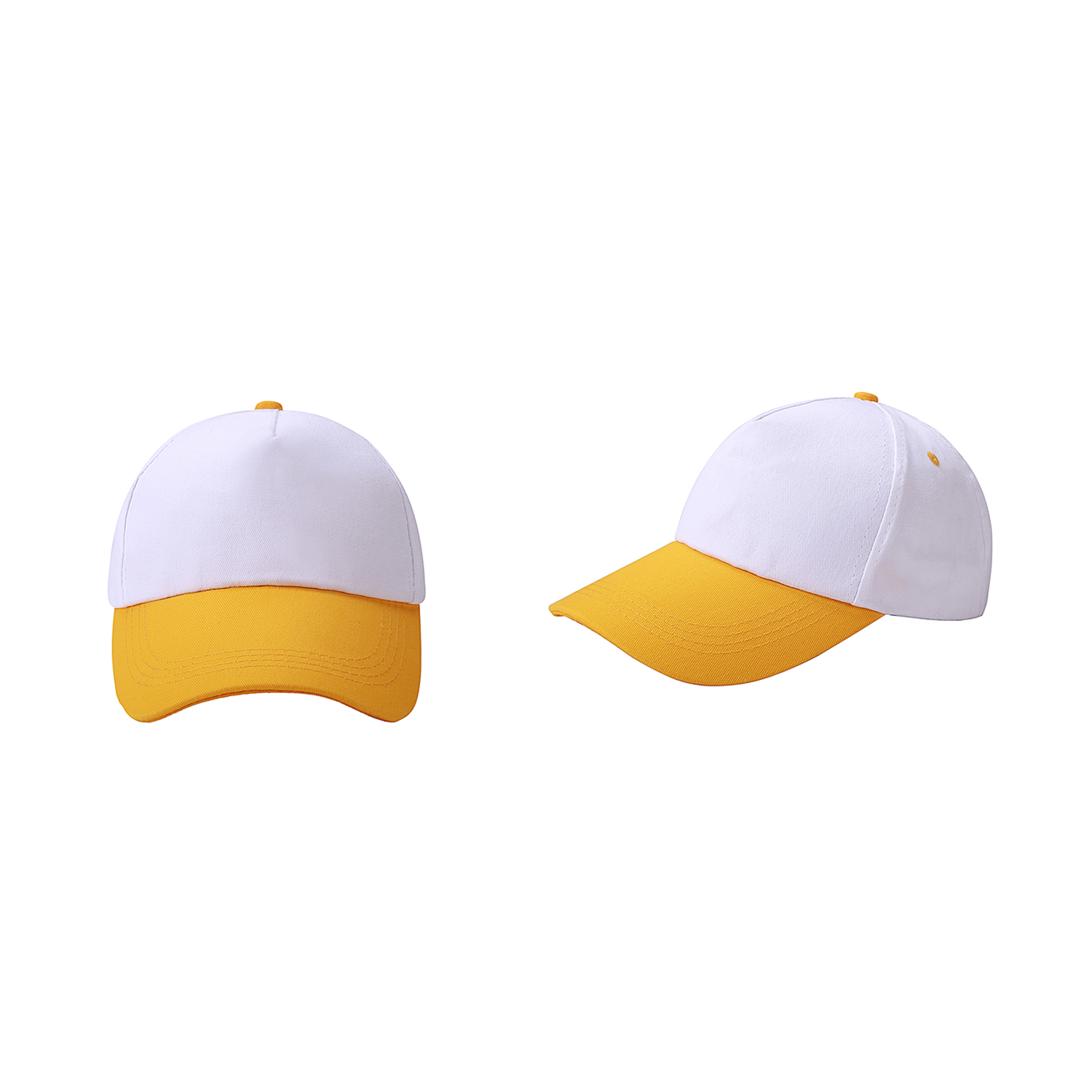 Stock 2-Tone Cotton Twill 5 Panel Cap w/Velcro Back Fastener 5