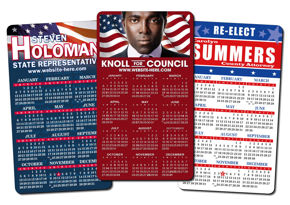 Political Calendar Magnet - 4x7 Round Corners - 20 mil. 4