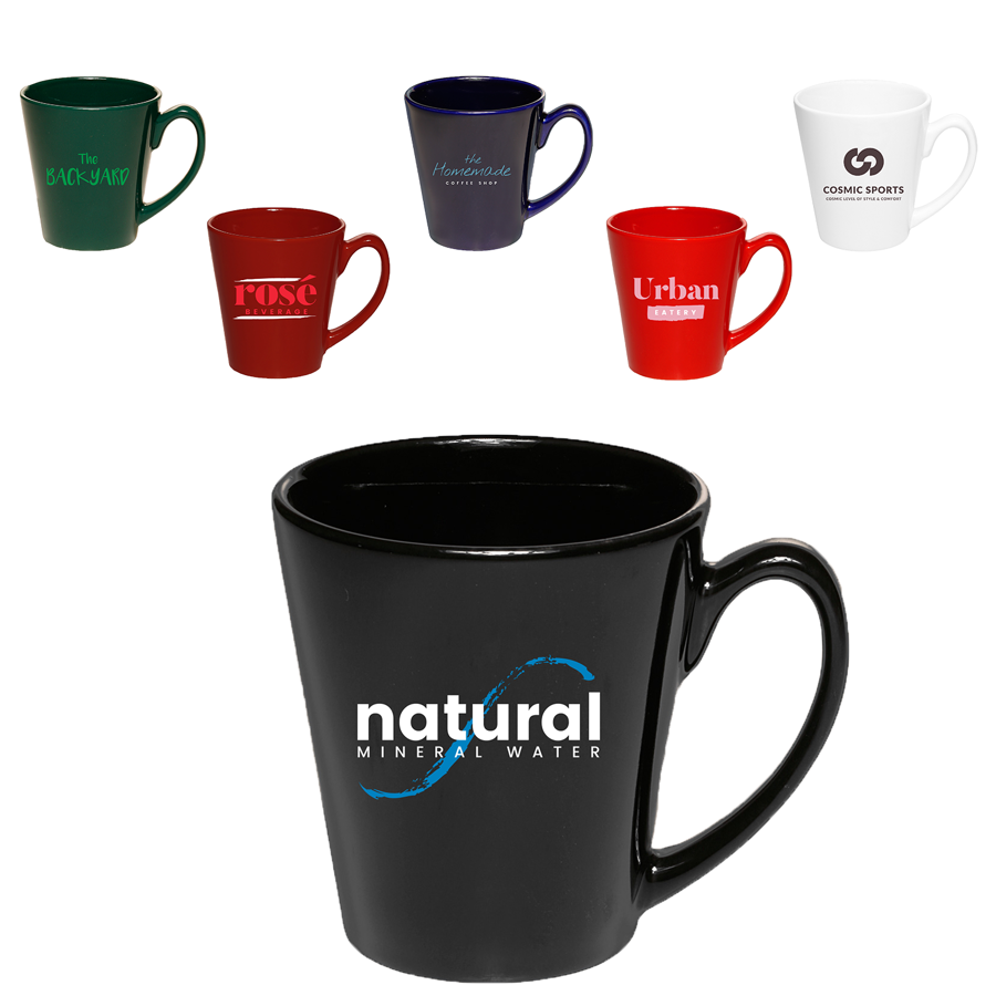 12 oz. Glossy Ceramic Latte Custom Coffee Mug 13