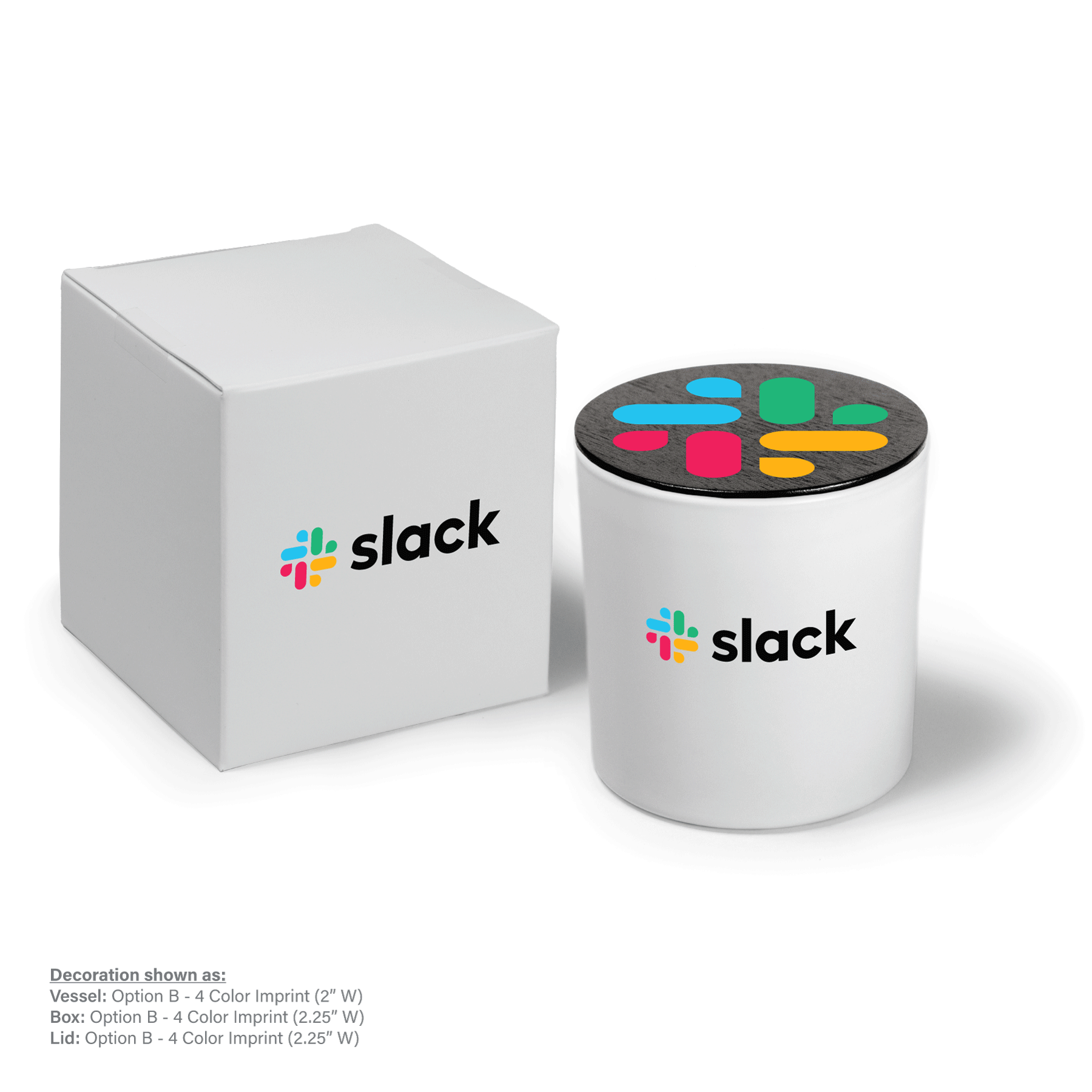 9 oz White Candle with Gift Box Printed