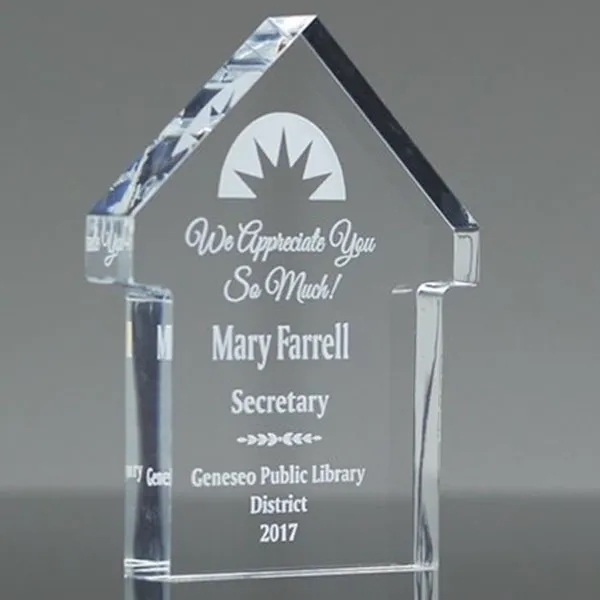 Optical Crystal House Paperweight Award 4