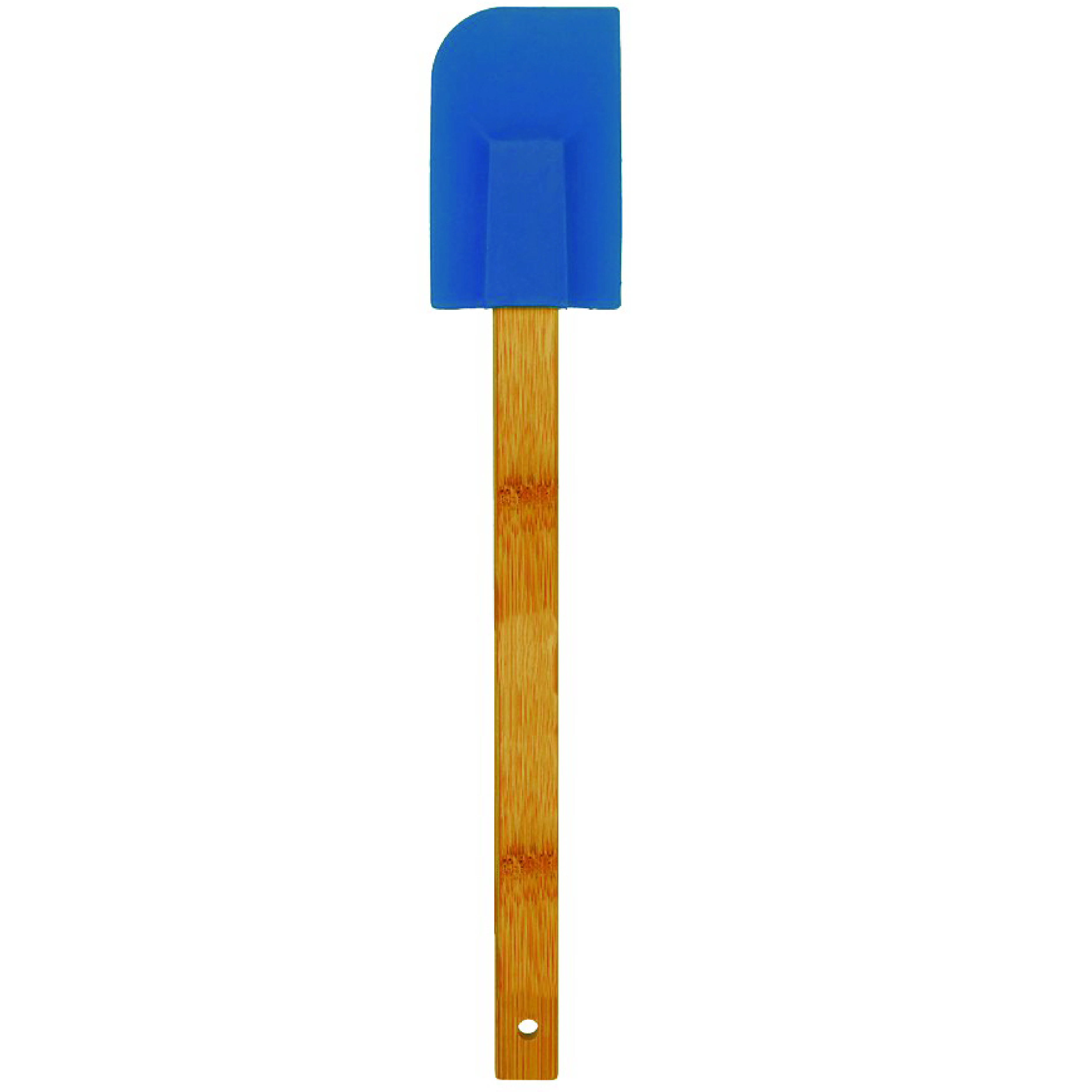 11" Blue Silicone Spatula w/ Bamboo Handle 3