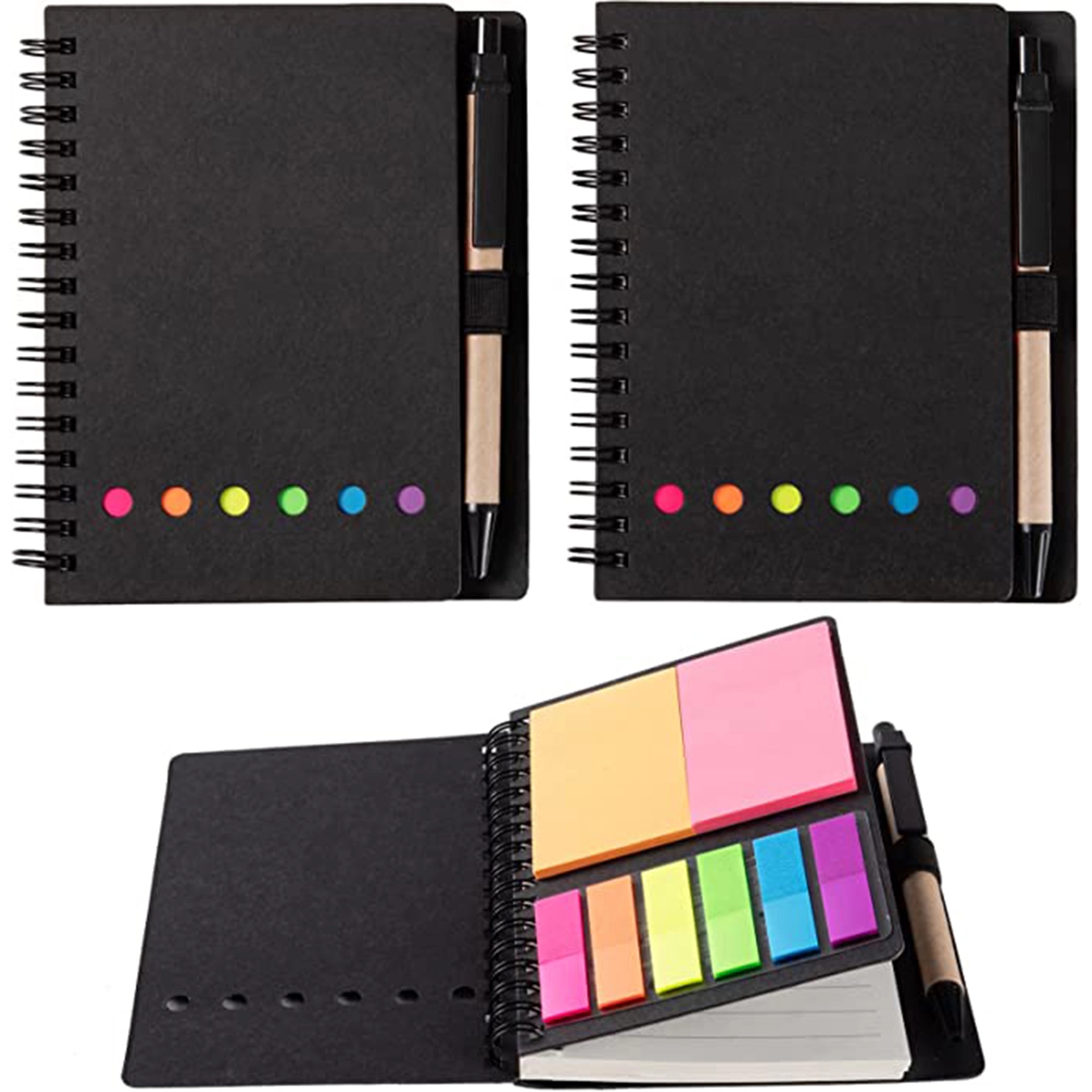 MOQ 50PCS Lined Spiral Kraft Paper Notebook 4