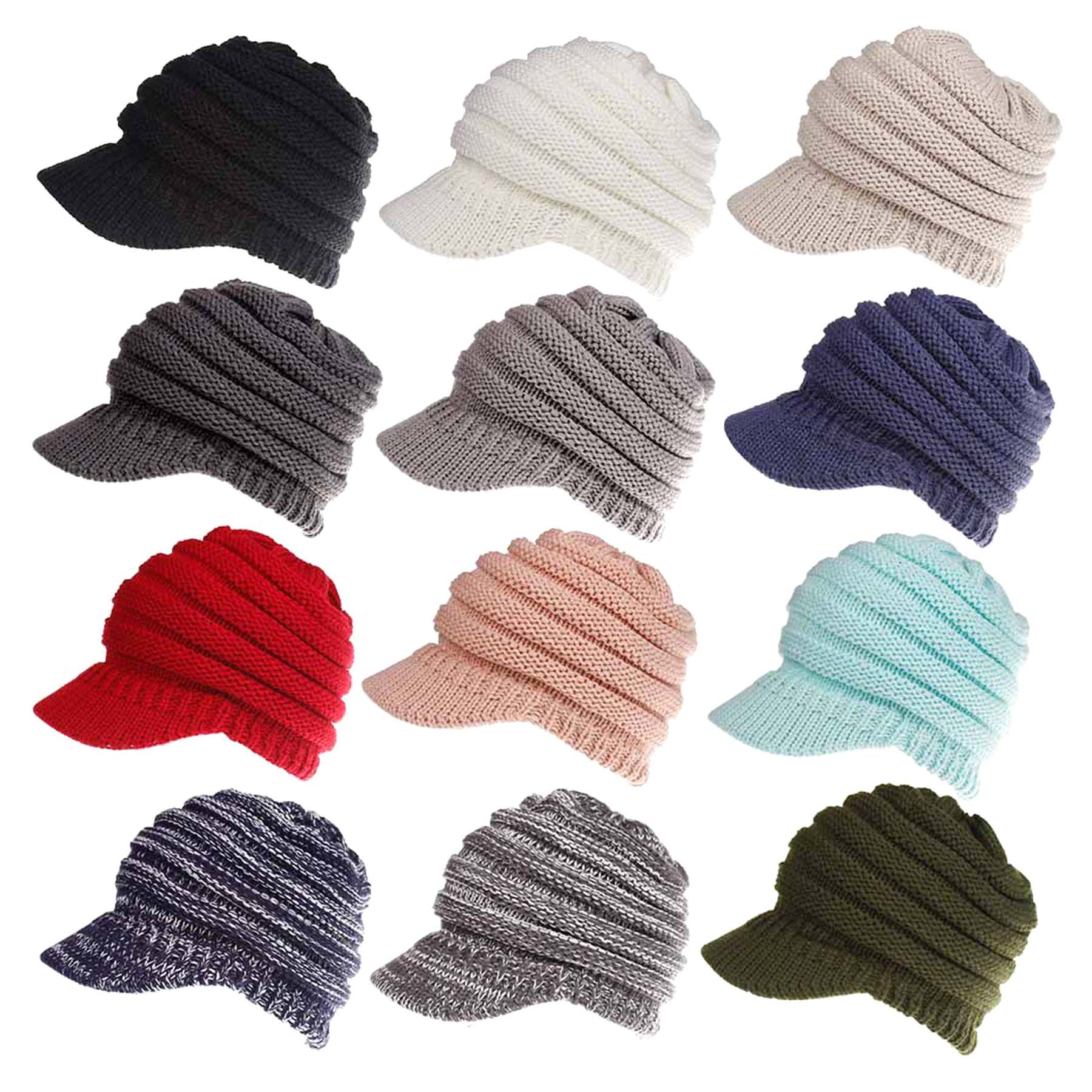 Winter Knitted Ponytail Beanie Hat 2