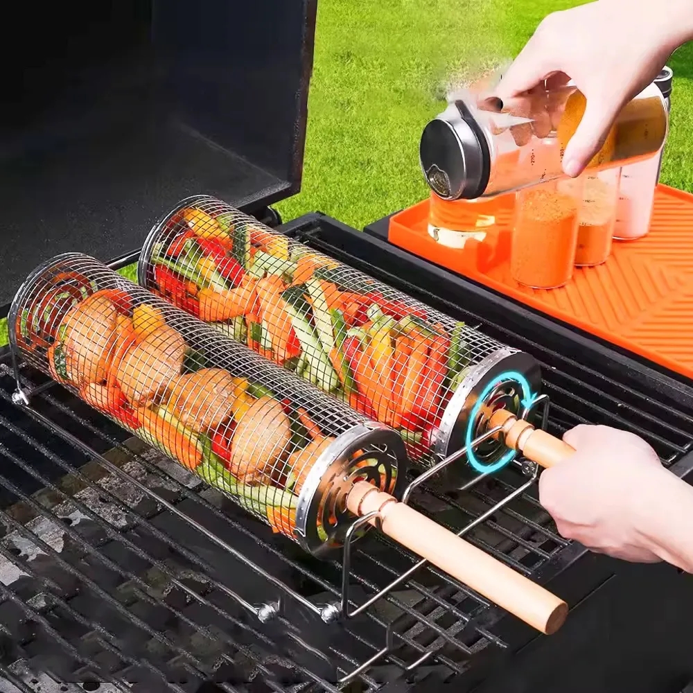 Customizable Rolling BBQ Basket 4