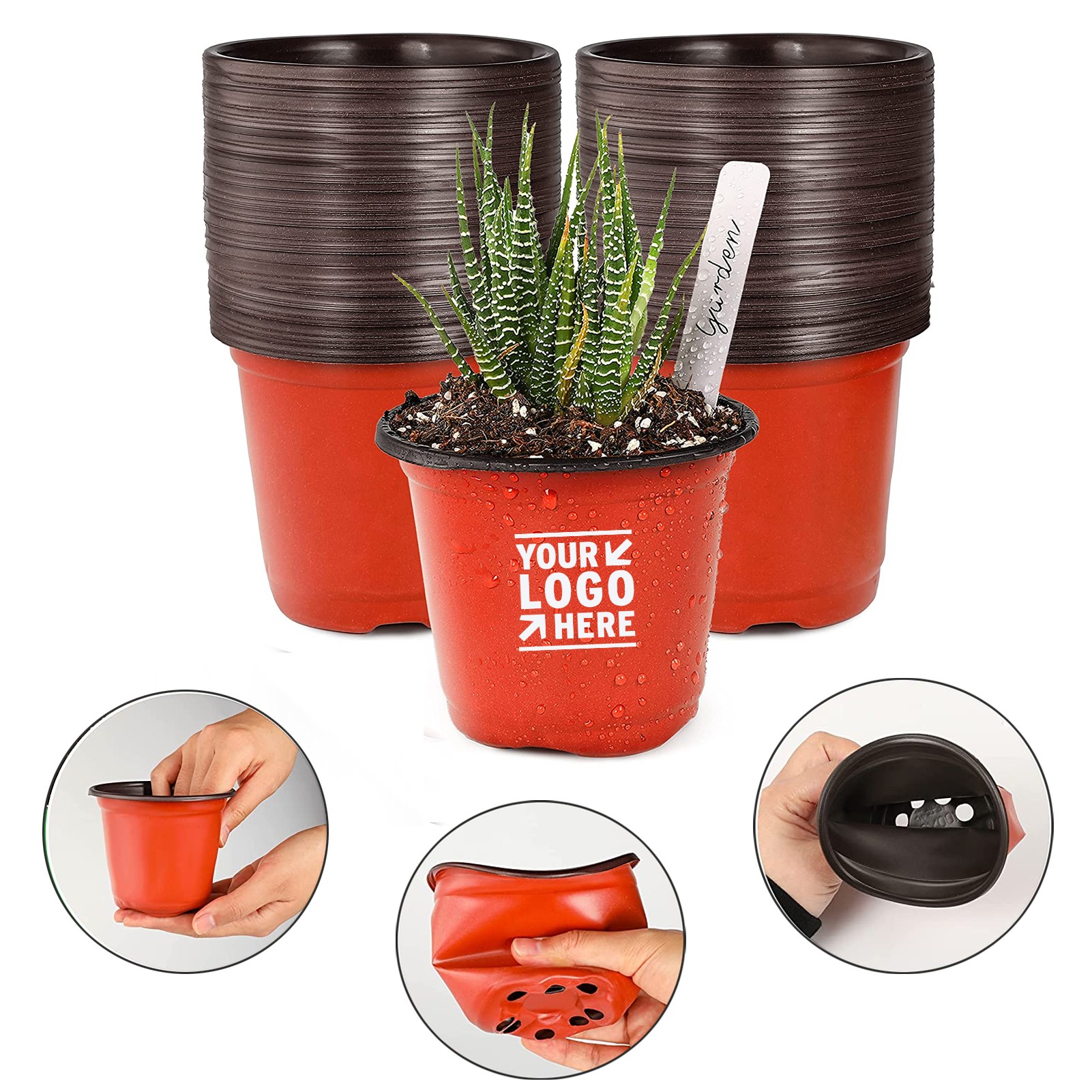 4" Plant Pots Small Plastic Plants Nursery Pot 3
